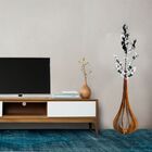 Vaso De Chão Decorativo Grande Mdf Ibiza Marrom 90x42cm