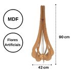 Vaso De Chão Decorativo Grande Mdf Ibiza Marrom 90x42cm