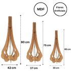 Vaso De Chão Decorativo Grande Mdf Ibiza Marrom Kit Com 3 - 9