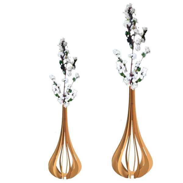 Vaso De Chão Decorativo Grande Mdf Ibiza Mdf Cru 75x37cm E 60