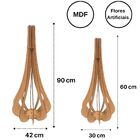 Vaso De Chão Decorativo Grande Mdf Ibiza Mdf Cru Kit Com 2 -