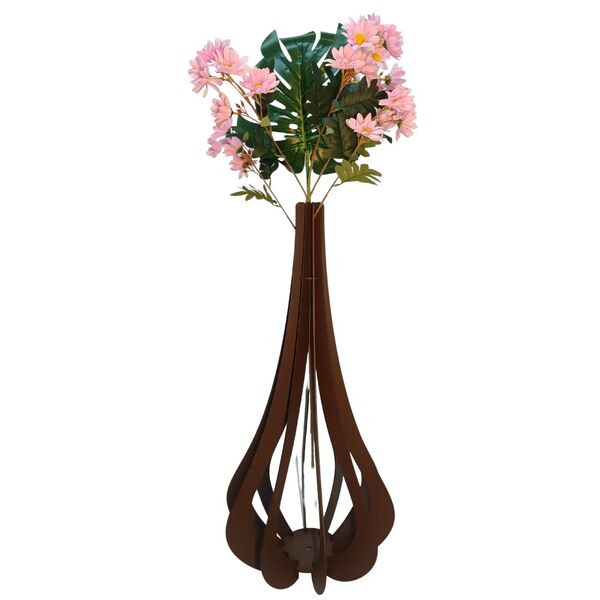 Vaso De Chão Decorativo Grande Mdf Ibiza Preto 60x30cm