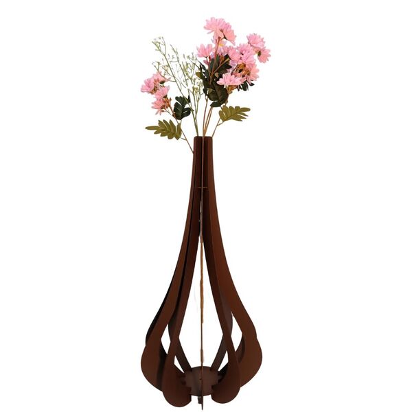 Vaso De Chão Decorativo Grande Mdf Ibiza Preto 75x37cm