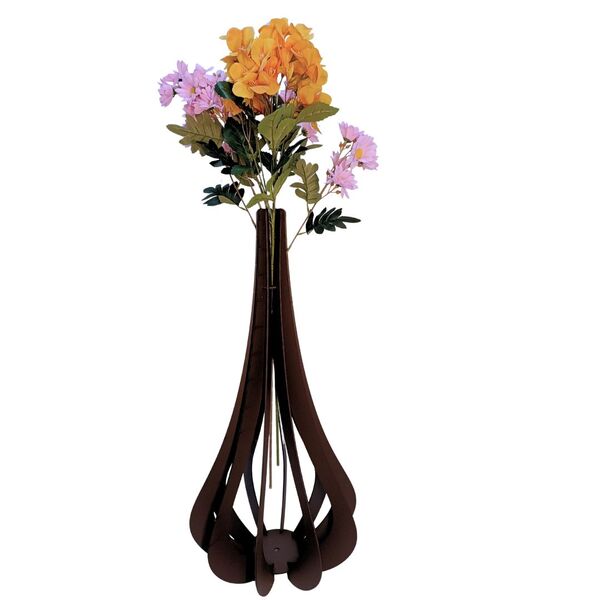 Vaso De Chão Decorativo Grande Mdf Ibiza Preto 75x37cm