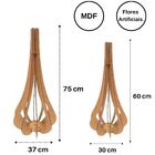 Vaso De Chão Decorativo Grande Mdf Ibiza Preto 75x37cm E 60x3