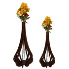 Vaso De Chão Decorativo Grande Mdf Ibiza Preto Kit Com 2 - 90