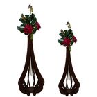 Vaso De Chão Decorativo Grande Mdf Ibiza Preto Kit Com 2 - 90