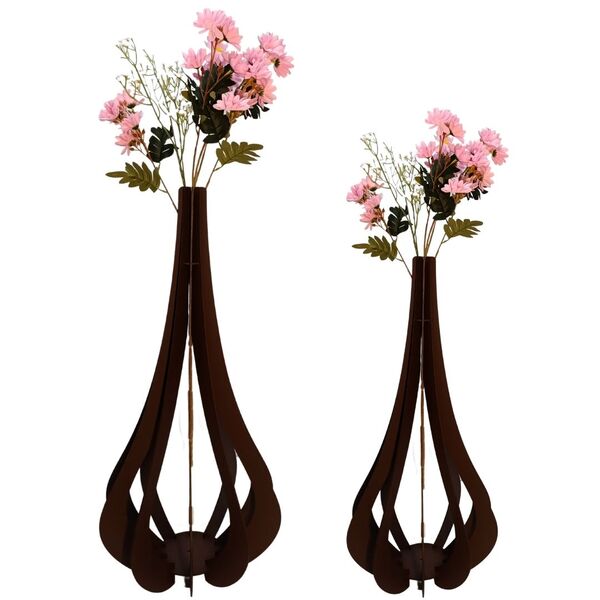 Vaso De Chão Decorativo Grande Mdf Ibiza Preto Kit Com 2 - 90