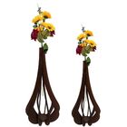 Vaso De Chão Decorativo Grande Mdf Ibiza Preto Kit Com 2 - 90