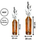 Vaso De Chão Decorativo Grande Mdf Penedo Marrom Kit Com 2 -