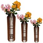 Vaso De Chão Decorativo Grande Mdf Penedo Marrom Kit Com 3 -