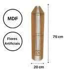Vaso De Chão Decorativo Grande Mdf Penedo Mdf Cru 75x20cm