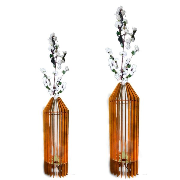 Vaso De Chão Decorativo Grande Mdf Penedo Mdf Cru Kit Com 2 -