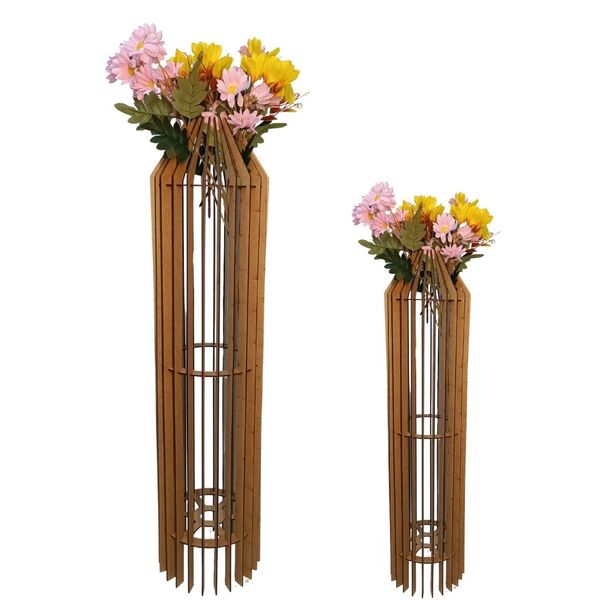 Vaso De Chão Decorativo Grande Mdf Penedo Mdf Cru Kit Com 2 -