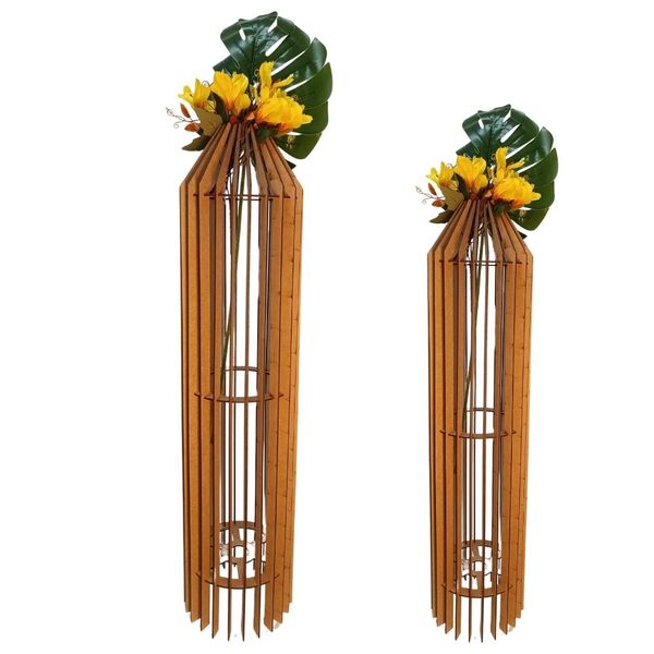 Vaso De Chão Decorativo Grande Mdf Penedo Mdf Cru Kit Com 2 -