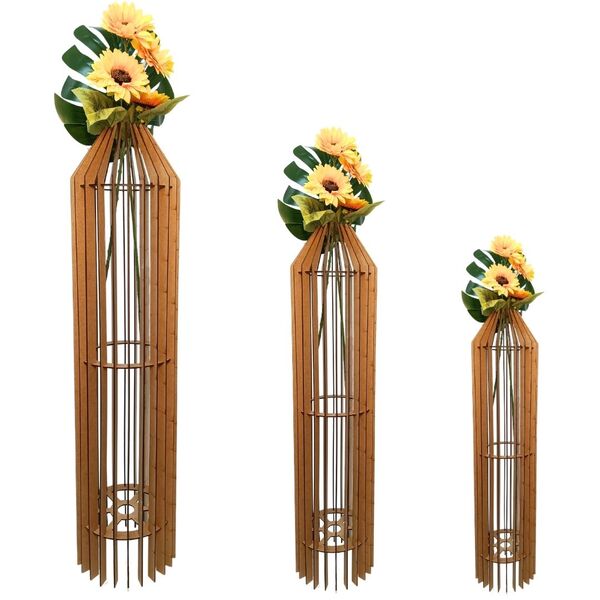 Vaso De Chão Decorativo Grande Mdf Penedo Mdf Cru Kit Com 3 -