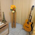 Vaso De Chão Decorativo Grande Mdf Penedo Preto 60x20cm