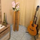 Vaso De Chão Decorativo Grande Mdf Penedo Preto 60x20cm