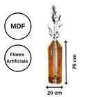 Vaso De Chão Decorativo Grande Mdf Penedo Preto 75x20cm