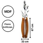 Vaso De Chão Decorativo Grande Obelisco Mdf Marrom