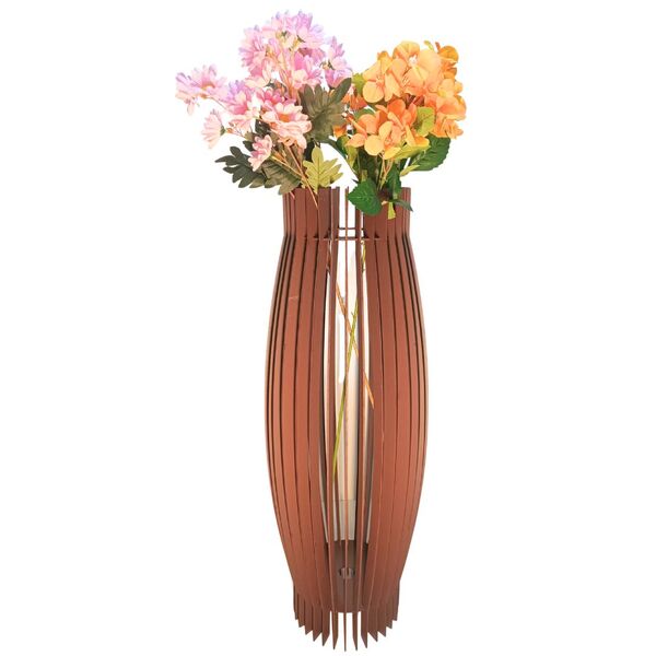 Vaso De Chão Decorativo Grande Obelisco Mdf Marrom