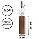 Vaso De Chão Decorativo Grande Torre - Marrom 60x20cm