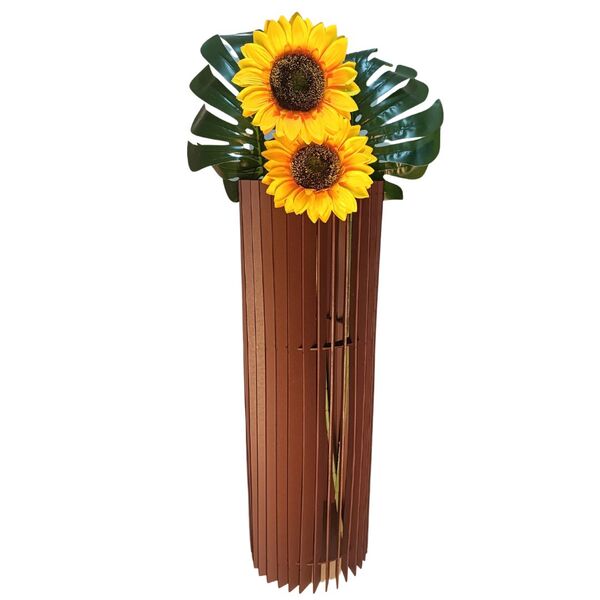 Vaso De Chão Decorativo Grande Torre - Marrom 70x20cm