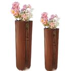 Vaso De Chão Decorativo Grande Torre - Marrom Kit Com 2 - 70x