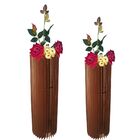 Vaso De Chão Decorativo Grande Torre - Marrom Kit Com 2 - 70x