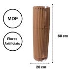 Vaso De Chão Decorativo Grande Torre - Mdf Cru 60x20cm