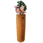 Vaso De Chão Decorativo Grande Torre - Mdf Cru 60x20cm