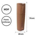 Vaso De Chão Decorativo Grande Torre - Mdf Cru 70x20cm