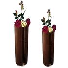 Vaso De Chão Decorativo Grande Torre - Preto Kit Com 2 - 70x2