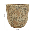 Vaso de Chão Extra Grande em Cerâmica 55x50cm Bege Bag Alto Bella Art Vetrificados