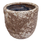 Vaso de Chão Extra Grande em Cerâmica 55x50cm Marrom Bag Alto Bella Art Vetrificados