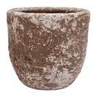 Vaso de Chão Extra Grande em Cerâmica 55x50cm Marrom Bag Alto Bella Art Vetrificados