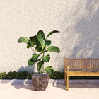 Vaso de Chão Extra Grande em Cerâmica 55x50cm Marrom Bag Alto Bella Art Vetrificados