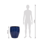 Vaso de Chão Extra Grande em Cerâmica 60x46cm Azul Toscano Bella Art Vetrificados