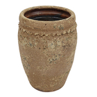 Vaso de Chão Extra Grande em Cerâmica 65x44cm Bege Toscano Slim Romano Bella Art Vetrificados