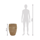 Vaso de Chão Extra Grande em Cerâmica 65x44cm Bege Toscano Slim Romano Bella Art Vetrificados