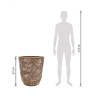 Vaso de Chão Extra Grande em Cerâmica 67x56cm Marrom Bag Alto Bella Art Vetrificados