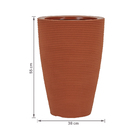 Vaso de Chão Extra Grande em Plástico 55x38cm Terracota Cone Riscato Vasap