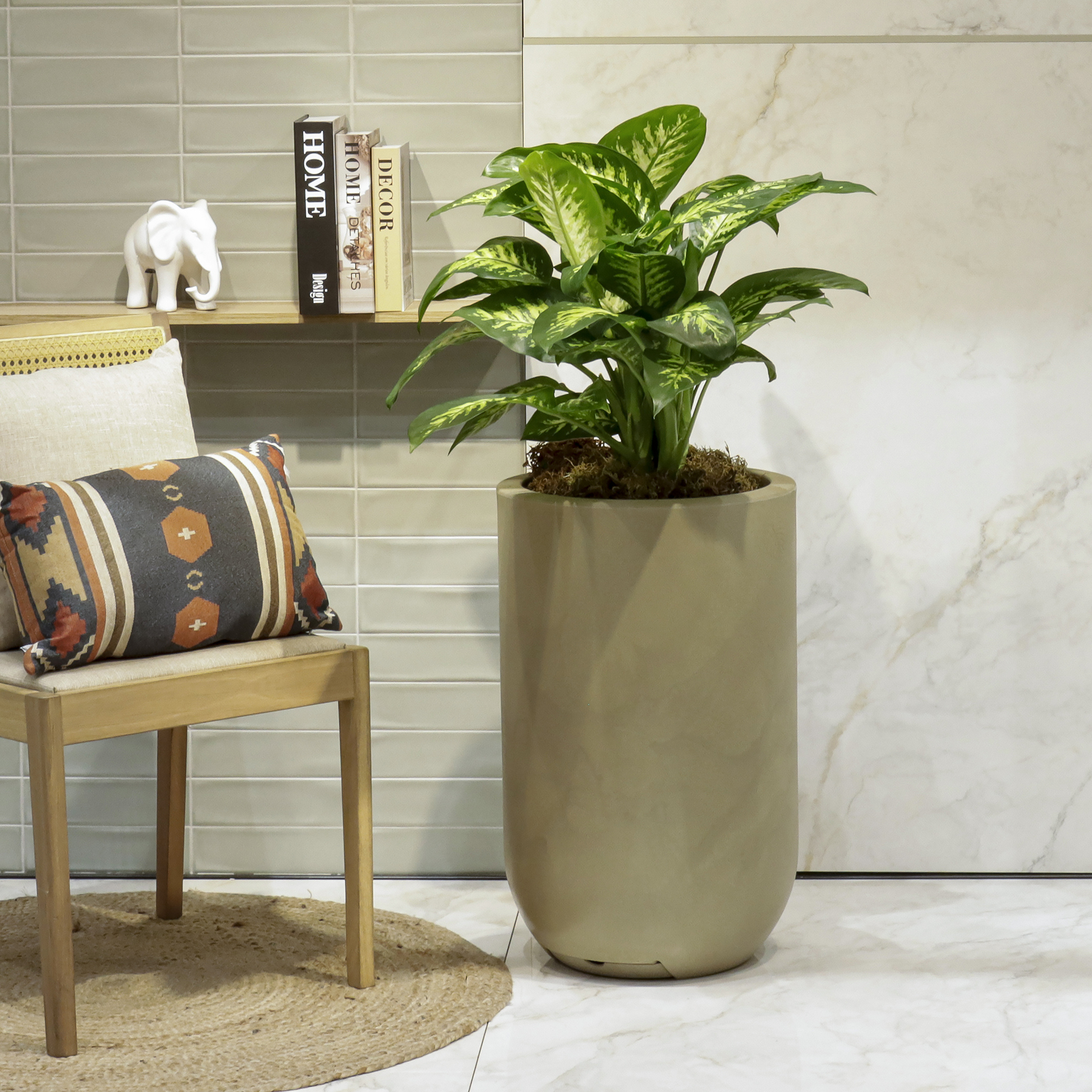 Vaso de Planta com Prato Decô da Vasart