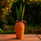 Vaso de Chão Grande Cerâmica Moderno 42x12,5 Terracota