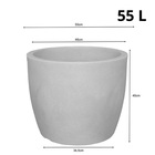 Vaso de Chão Grande Plástico 40x50cm Cimento Queimado Liso Redondo Japi