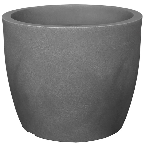 Vaso de Chão Grande Plástico 40x50cm Preto Ardósia Liso Redondo Japi