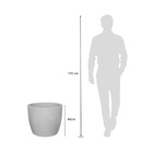 Vaso de Chão Grande Plástico 40x50cm Preto Ardósia Liso Redondo Japi