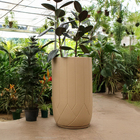 Vaso de Chão Grande Plástico 41x75cm Bege Valencia Floridis