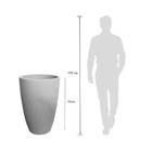 Vaso de Chão Grande Plástico 77x53,5cm Cimento Queimado Liso Cônico Japi