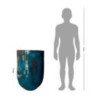Vaso de Chão Jumbo (acima de 71cm) Cerâmica Moderno 80x51 Azul Petróleo